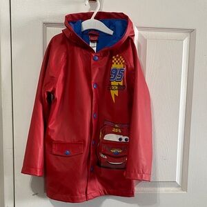 Title: Disney Pixar Cars Lightning McQueen Hooded Raincoat – EUC SZ.6